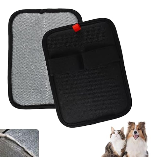 Static Removal Gloves for Pet Hair,Reusable Double-Sided Grooming Gloves,Cleans All Surfaces Easily,Suitable for Sofas,Clothes,Car Detailing,Carpets,Beds,Bedding,Furniture (Black)-ZRUABlPZ