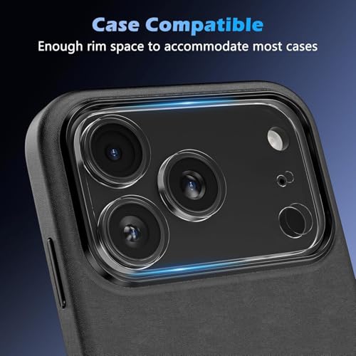 Image of CLITZ 2 Pack Tempered Glass Camera Lens Protector Compatible with iPhone 17 Pro, Scratch-Resistant, Anti-Fingerprint, Easy Installation, Full Coverage Lens Protection, Transparent