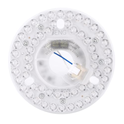 Kit de Luz LED para Ventilador de Techo 18W 2100lm 3CCT 3000K 4000K 6000K con Atenuación Suave y Función de Memoria Panel de Modernización Magnético para 4.92 Pulgadas para Hogar, Oficina, Salón