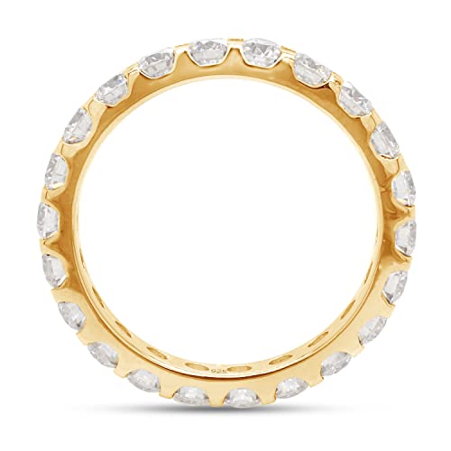 SAVEARTH DIAMONDS 2 Carat Round Cut Lab Created Moissanite Diamond Full Eternity Stackable Wedding Band Ring In 14K Gold Over Sterling Silver Jewelry For Women (VVS1 Clarity, 2 Cttw)4