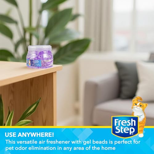 Fresh Step Litter Box Deodorizing Gel Beads, Lavender Scent, 12 Oz | Neutralizes pet odors around litter box, vented lid for continuous fragrance release, soothing scent - image 5