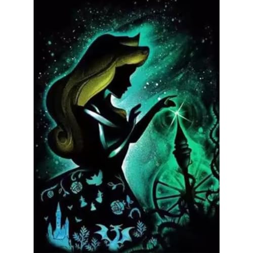 GemZono Princess Diamond Art Kits for Adults,Diamond Painting Kits for Adults Beginner,5D DIY Full Round Drill Diamond Dots Paintings for Home Wall Decor Gift 12X16inch