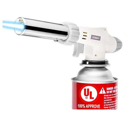 Butane Torch Kitchen Blow Torch - Chef Cooking Torch Lighter Adjustable Flame With Safety Lock Culinary Torch For Creme Brulee, Baking, BBQ Butane Gas Not Included…