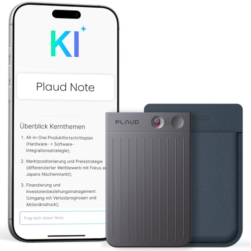 Plaud Note KI Digitales Diktiergerät mit Hülle - 64 GB