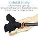 Vive Cane Tip - Self Standing Quad Base Replacement for Most Walking Canes, Walking Sticks, Folding Canes or Offset Quad Pod or Tripod Canes - 4 Prong Rubber Cane Foot Pad