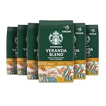 Starbucks Ground Coffee, Blonde Roast Hot or Iced Coffee, Veranda Blend, Six 18 oz Bags