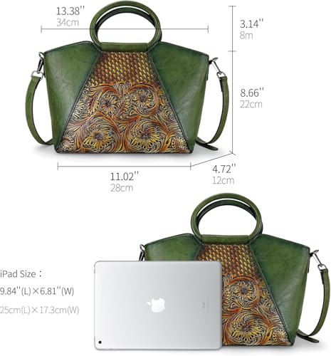 Sac à main cuir vert d'une qualité artisanale exceptionnelle