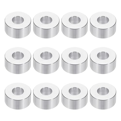 PATIKIL Espaciadores de aluminio M8, 12 piezas de 5/16 x 3/4 redondos de metal para tornillos de 5/16 o M8, casquillo separador sin rosca de 3/8 de largo, 8,5 x 20 x 10 mm