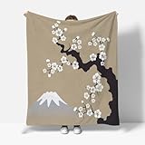 RFFLUX 3D Kirschblüten Kuscheldecke 130x150 cm Microfaser Flanell Decke Japan Stil Wohndecke Sommer Leichte Weiche Winter Warme Blanket Tagesdecke Sofadecke Couchdecke（Stil 136-11）