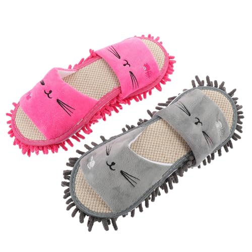Pantoufles Balai Microfibre HANABASS : Chaussons Nettoyage Sol Chenille Courte Confortables