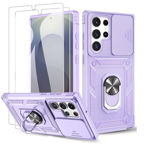 Coque Samsung S25 Ultra avec 2 verres trempés et béquille intégrée