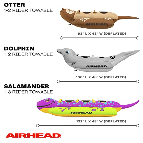 Airhead Towable Animal Tube, Salamander, 1-3 Rider Towable Tube For Boating #TOP7