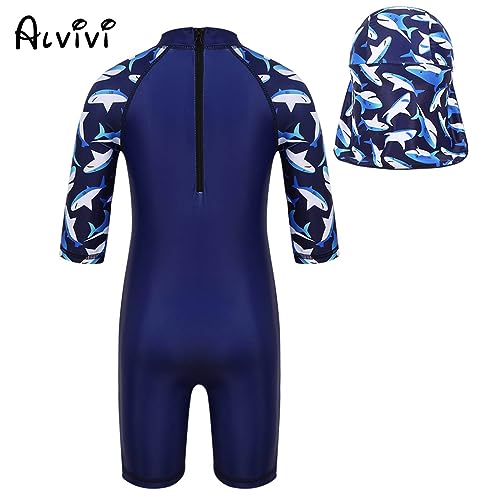 Image of Alvivi Kids Baby Boy Girls Short Sleeve Shorty Swimming Suit UV Sun Protective Zipper One Piece Swimsuit