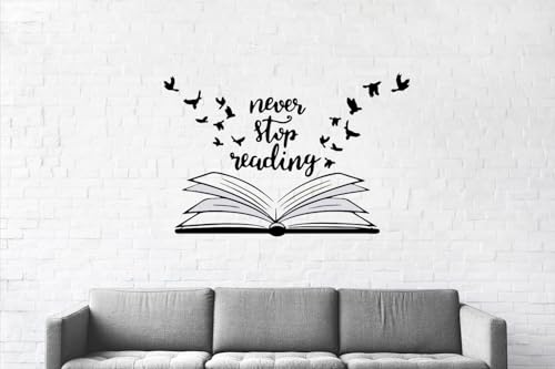 Image of Black Neaver Stop Reading Quotes Office - Inspirational - Motivational - Quotes - Wall Sticker for Kids Room, Living Room, School, Library (Size - 81CM X 121CM)