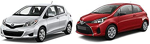 Fußmatten für Toyota Yaris III 3/5-Türer ab 09/2011–2020, Nicht geeignet für Modell Hybrid, passgenau, verstärkte Stoßborte aus Gummi und Befestigungsknöpfe, Schwarz