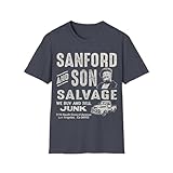 Vintage Retro Sanford and Son Worn-Out Sign Unisex Softstyle T-Shirt, 70s Classic TV Show Tee, Retro Tee, Vintage T-Shirt, Heather Navy