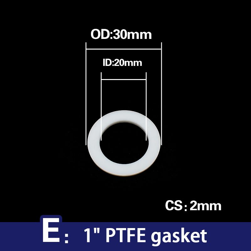 Podkładki płaskie PTFE, Zestaw 10 uszczelek typu O-ring z PTFE, biały od M6 do M45(M20x30x2mm)