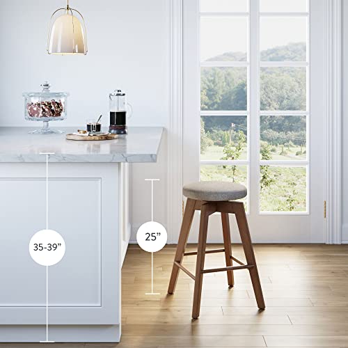 Nathan James Amalia Backless Kitchen Counter Height Bar Stool, Solid Wood With 360 Swivel Seat Antique Coffee/Natural Wheat, Set Of 2 #TOP5