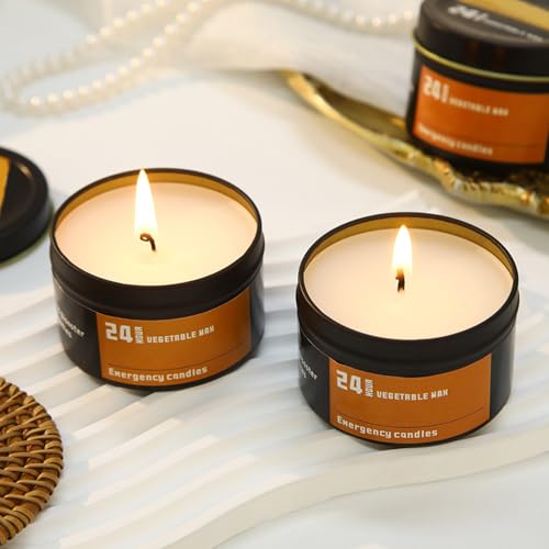 Kerzen für Power Outages – Lange brennende Notfallkerzen-Set, 4-teilig, winddichte Kerzen-Kollektion mit pflanzlichem Wachs, Smokeless-Kerzen, unscented Candles in Box für Sturm, Camping, Angeln – Bild 3