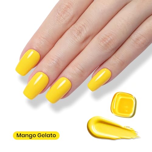 Image of Beetles Yellow Gel Nail Polish - Mango Gelato 15ML /0.51Fl Oz, Yellow Gel Polish, Color-Matched Bottle, Soak-Off UV LED, Long-Lasting Holiday & Summer Nails Art for DIY Beginners & Salon Pros