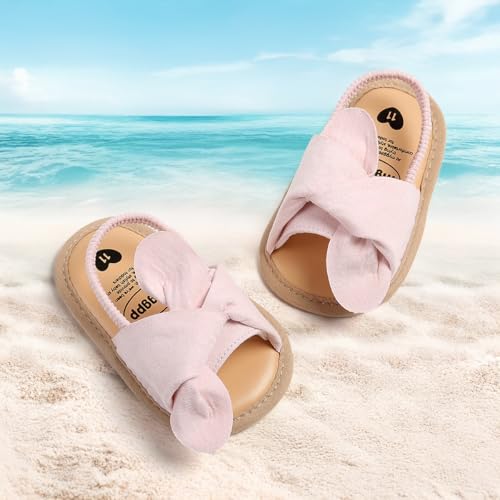 Image of Meckior Infant Baby Girls Boys Summer Sandals Open Toe Lace Princess Dress Wedding Flats Shoes Newborn Toddler Soft Non-slip Sole First Walker Crib Shoes