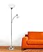 Simple Designs LF2000-BSN Mother-Daughter Floor Lamp with Reading Light, Brushed Nickel