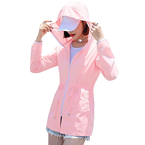 Sidiou Group Sudadera con capucha UPF50 + con protección UV cortavientos de secado rápido para Primavera-Verano para Mujer Cover