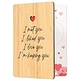 Text Version I Met You Anniversary Card, Handmade Bamboo Greeting Card Anniversary Cards Gifts for...