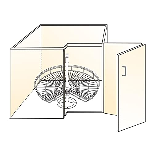 SmartSlide Stainless Steel 2 Shelf Kitchen Corner Cabinet Organizer/Modular Kitchen Basket/Multifunctional Storage Rack/Adjustable Height Kitchen Carousel Unit (Carousel 20 Inch)