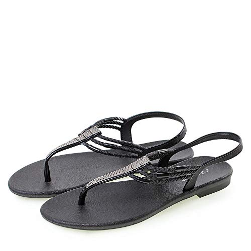Sandália Rasteira Grendha Cacau Natural Preto 37