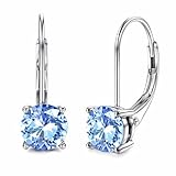 Blahanna Moissanite Earrings,1.0ct-2.0ct D Color Brilliant Round Cut Earrings Sterling Silver Dangle Earring Moissanite Leverback Drop birthstone4