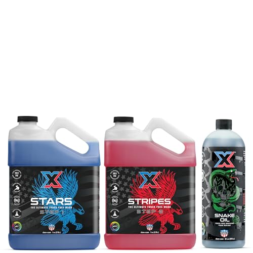 Chem-X Touch Free Clean + Seal Bundle: Stars and Stripes: The Ultimate Touch Free Vehicle Wash (2 1g) + Snake Oil Venom: Graphene Foam Sealant (32oz)