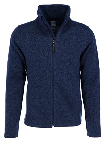 ELKLINE Herren Fleecejacke Voyager VW Bulli Stick | Stehkragen Outdoorjacke meliert Strickfleece Übergangsjacke |1014081, Farbe:blueshadow, Größe:S