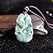 Natural Jade Zodiac Pendant Necklace Handmade Jadeite Chinese Zodiac Amulet Birthday Gift (Pig)