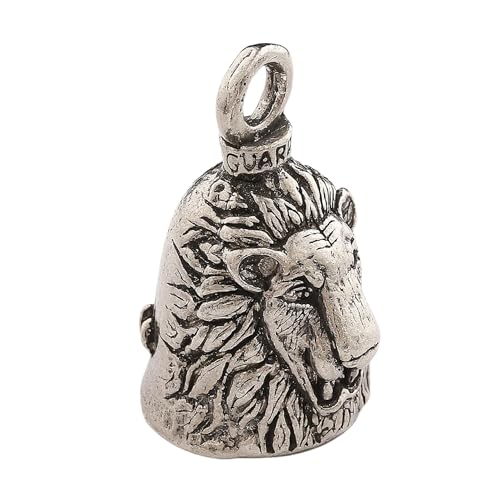 Image of Guardian Lion Motorcycle Biker Luck Gremlin Riding Bell or Key Ring