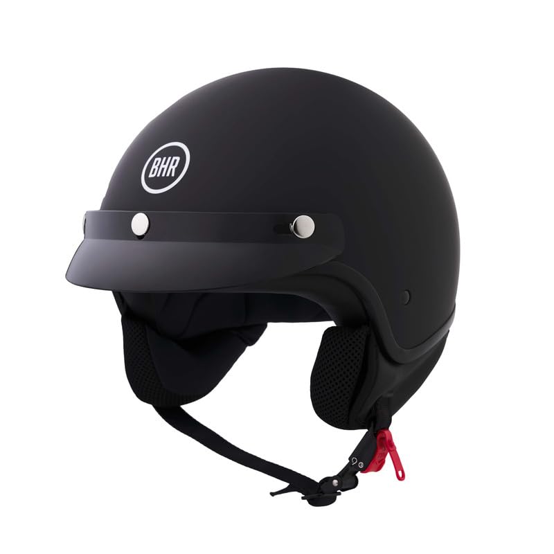 BHR Helm Demi-Jet 839 - Helm Scooter ECE 22.06 Zulassung mit Front- und Micrometrischer Auslösung - Mattschwarz M