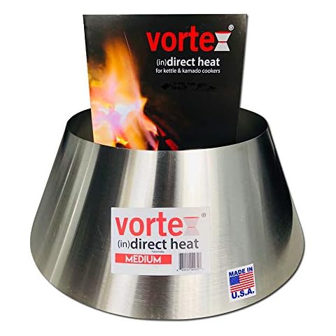 VORTEX (IN) DIRECT HEAT for Charcoal Grills, Medium Size - For Weber Kettle 22 26.75 WSM Smokey Mountain XL Kamado XL Big Green Egg Cover