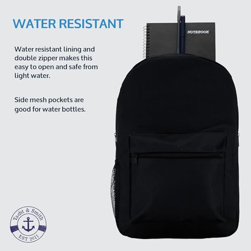 Yacht & Smith 48 Pack Backpack, Bulk 17 inch Lightweight Outdoor Travel Gym Corporate Events Bag2