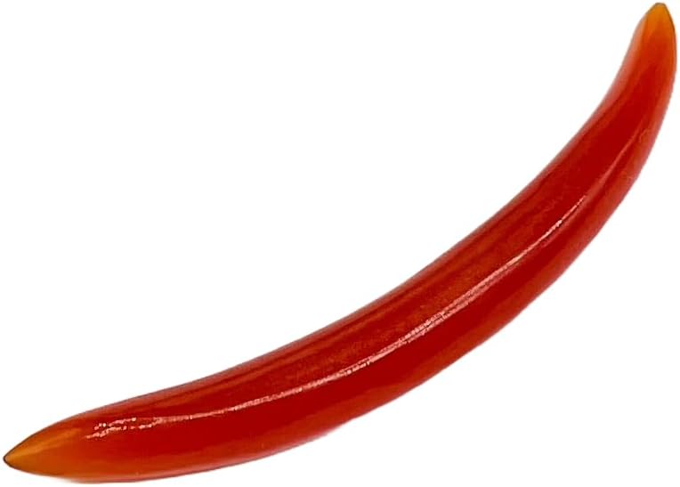 Natural Red Onyx Gemstone Tribal Septum Curved Spike Tusk – Handmade Body Piercing Jewelry – Polished Stone Septum Ring for Nose, Cartilage & Alternative Style