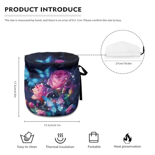 Image of Butterfly Rose Tea Pot Cover Keep Tea Warm Insulation Teapot Cozies Machine Washable Kettle Cover Breakfast Warmer Home Decor for Home Kitchen Tea Party Table Decor