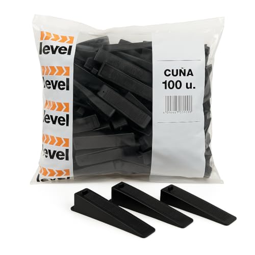 Sistema De Nivelación De Azulejos - FixLevel - Cuñas Niveladoras Suelo - Niveladores De Azulejos - Clips de Nivelacion - Medidas 0,5/1 / 2/3 mm y Cuñas - 100 u. (Cuñas)