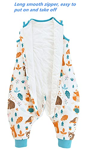 Chilsuessy Baby Sleeping Sack With Legs Toddler And Early Walker Baby Wearable Blanket 100% Cotton Sleeping Bag With Feet For Boys And Girls, Forest Animals/2.5 Tog, 70Cm/6 Month-1 T #TOP2