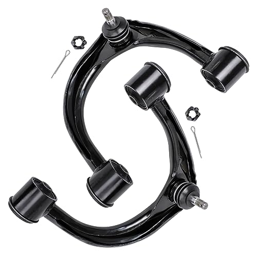 Image of Detroit Axle - Front Control Arms Kit for 2003-2009 Toyota 4Runner FJ Cruiser Lexus GX470, 2 Upper Control Arms 2 Lower Ball Joints 2 Outer Tie Rods 2 Sway Bars 2004 2005 2006 2007 2008 Replacement
