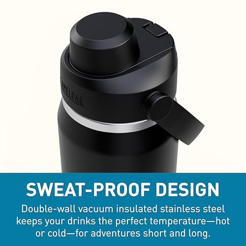 Image of CamelBak Thrive Chug Insulated Stainless Steel Water Bottle, Cold Retention with High Flow Lid for Everyday Hydration and Active Use, 25oz, Black
