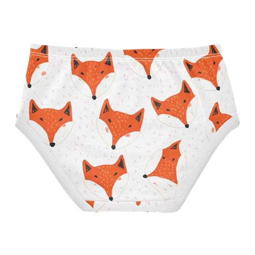 Fun Toddler Girls Underwear 2t Cotton Panties Little Girl Cute Cartoon Fox Faces Angles Briefs Girls Undies2