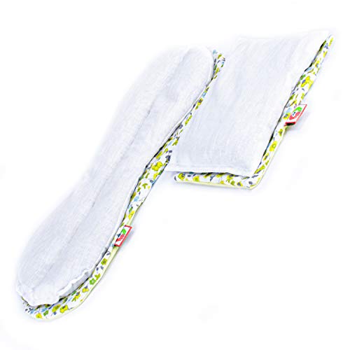 Set Bebé: Cojín Anticólicos (15x10cm) + Saco Térmico Semillas Calienta Cunas (25x10 cm) - Almohada Microondas para Cólicos del Lactante, Funda Lavable, Tela de Algodón 100% y Olor a Lavanda