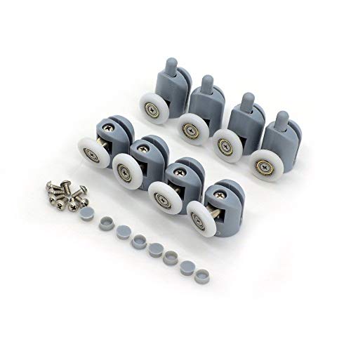 8Pcs Cuscinetto Doccia， rulli rullo ruote cuscinetti rotelline per la porta doccia cabina Home Bagno fai da te Parti di ricambio 25mm