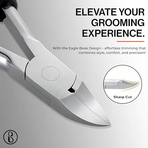 Image of Beaute Secrets Toe Nail Clipper for Ingrown or Thick Toenails, Heavy Duty Toenail Trimmer Nail Clipper Pedicure Tool with Long Handle and Soft Grip for Seniors Black