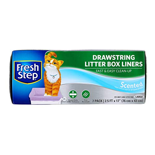 Fresh Step Drawstring Cat Litter Box Liners, Fresh Scent, Size Large, 30