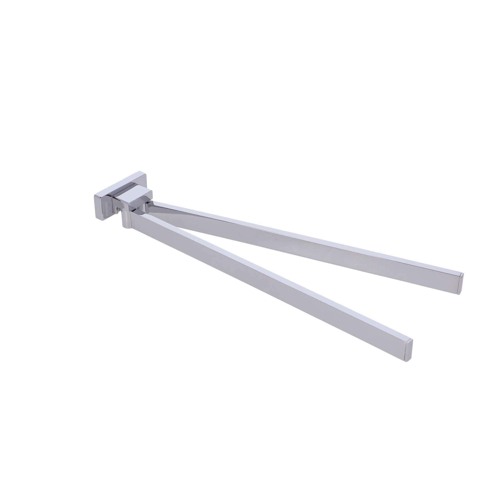 Inda A1815ACR Lea Portasalviette Doppio a Snodo, Ottone, Cromato, 38 x 7 x 3 cm